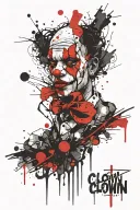 clown art tattoo design idea