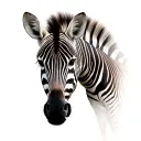 "Zebras go" Zebra One Big Realistic Portrait tattoo design idea