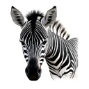 "Zebras go" Zebra One Big Realistic Portrait tattoo design idea