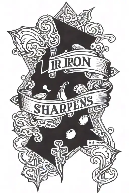 iron sharpens iron tattoo design idea