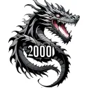 "2000" dragon wrapped tattoo design idea