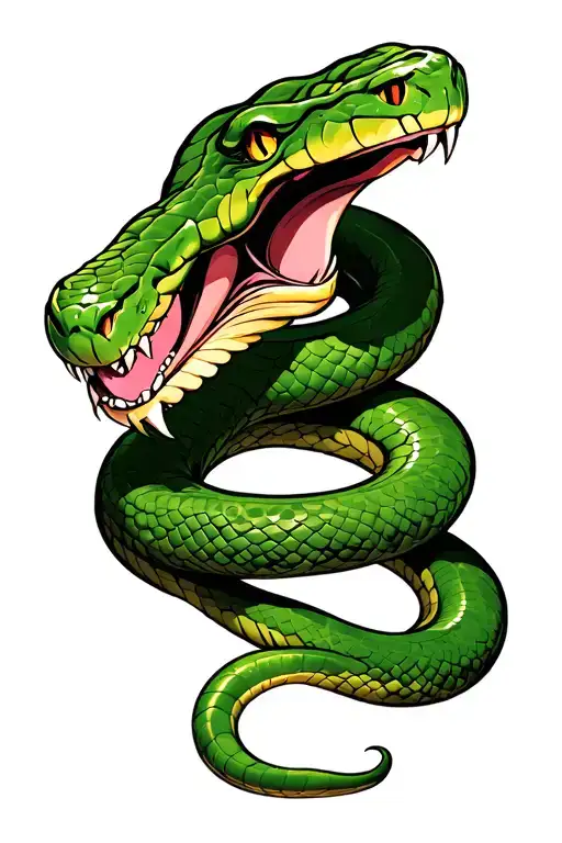 snake ready to strike tattoo design idea