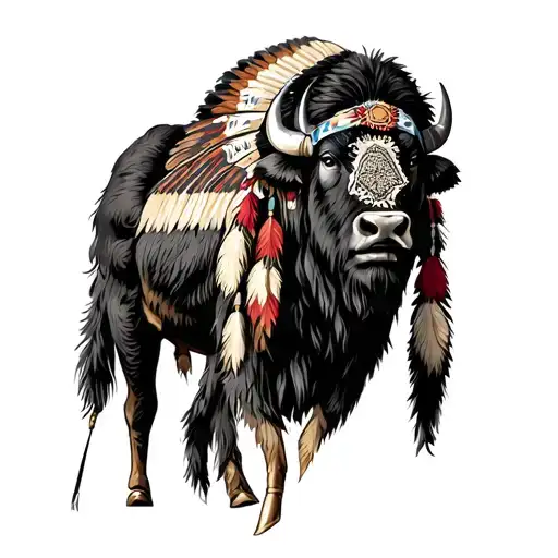 buffalo native american blackfoot tribe tattoo design idea