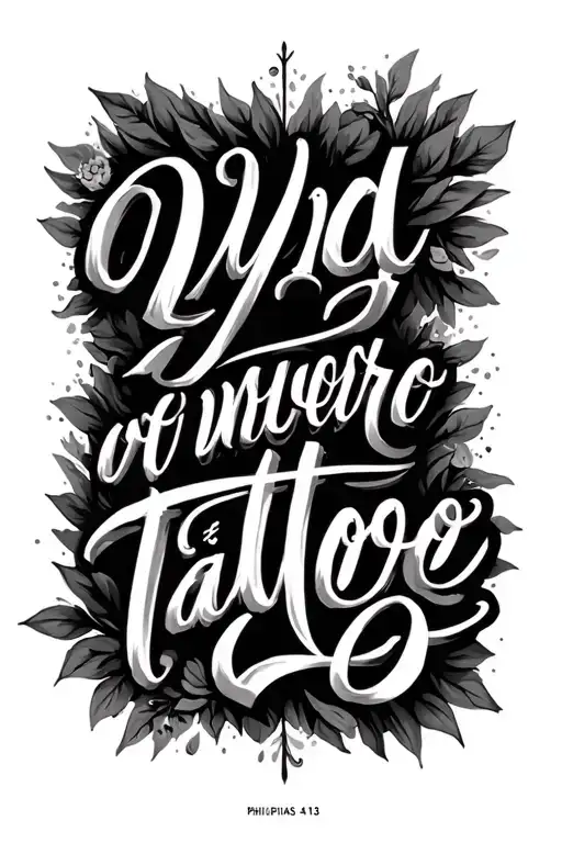 Bible verse Philippians 4:13 tattoo design idea