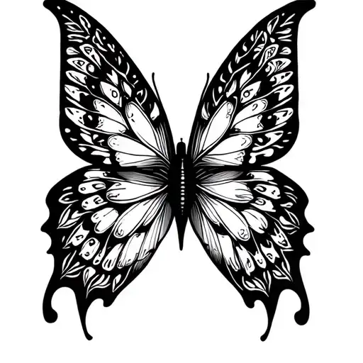 butterfly surrounded tattoo design idea