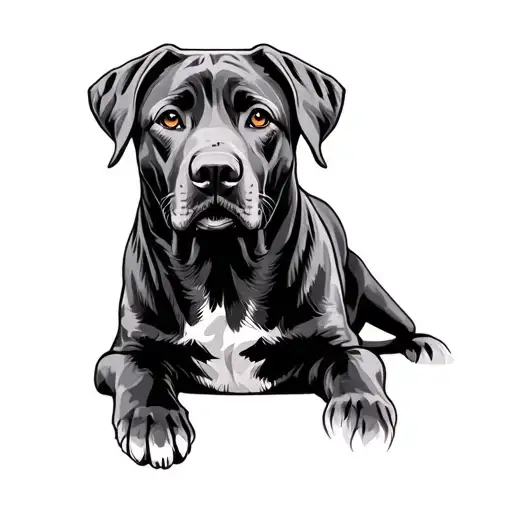a mix of labrador and weimaraner dog tattoo design idea