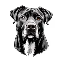 a mix of labrador and weimaraner dog tattoo design idea