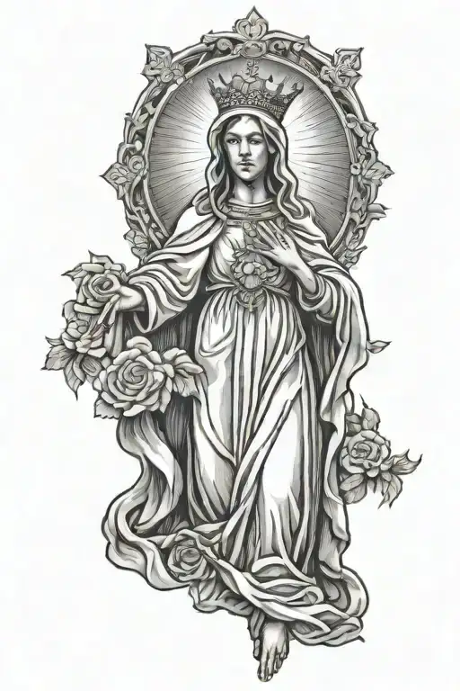 Hail Mary tattoo design idea