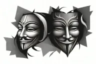 Anonymous mask symbol abstract tattoo design idea