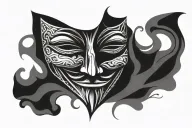 Anonymous mask symbol abstract tattoo design idea
