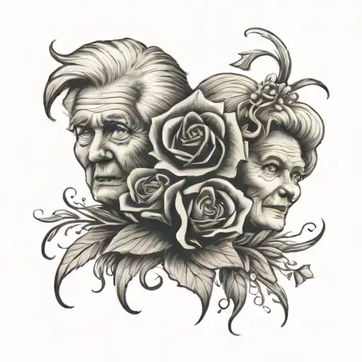 RIP Grandma And Brother love forever tattoo design idea