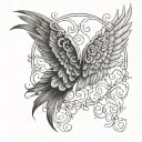 two wings at the side with "You are where you need to be. Just take a deep breath"written in between  tattoo design idea