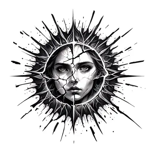 broken halo tattoo design idea