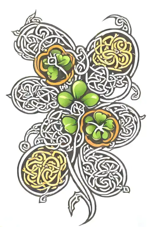 celtic knot 3 leaf clover tattoo design idea