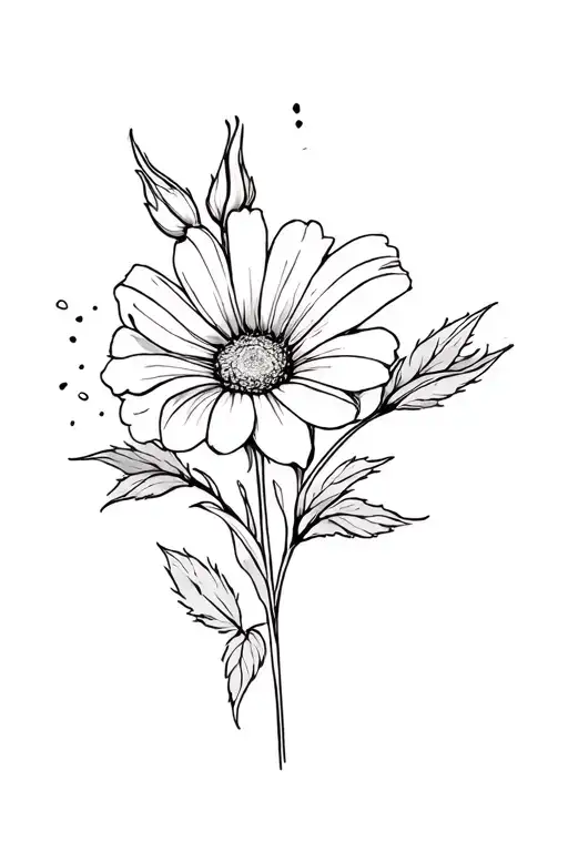 Rose, Gladiolus, morning flower, daisy flower tattoo design idea