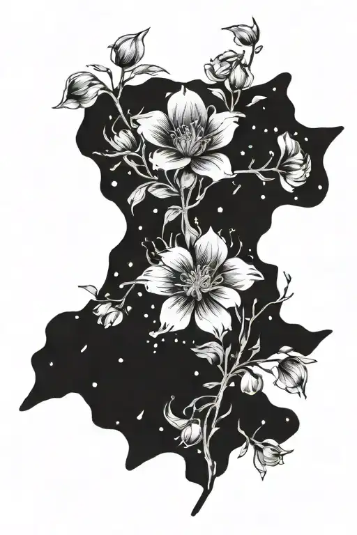 birth flower constellation Aries tattoo design idea
