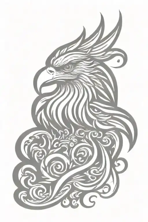 eagle royal flourish wearing crown tattoo design idea