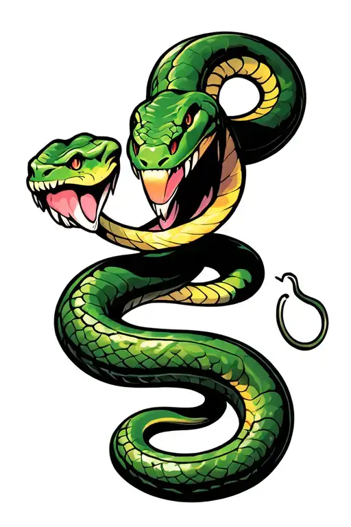 snake ready to strike tattoo design idea