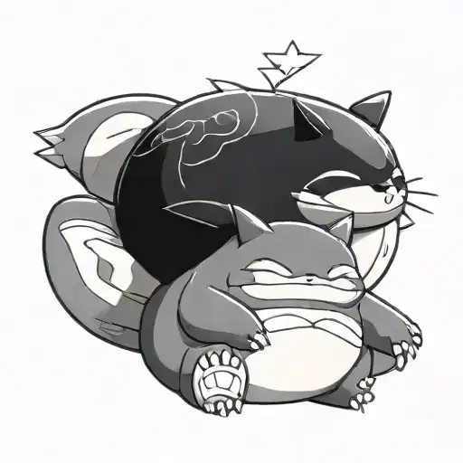 snorlax sleeping with z above him tattoo design idea