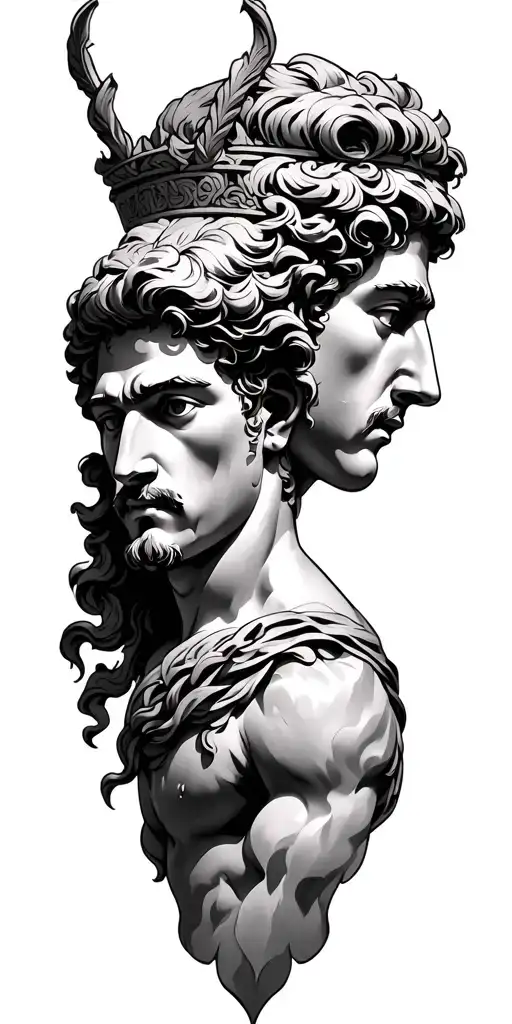 Castor And Pollux greek mythology tattoo design idea