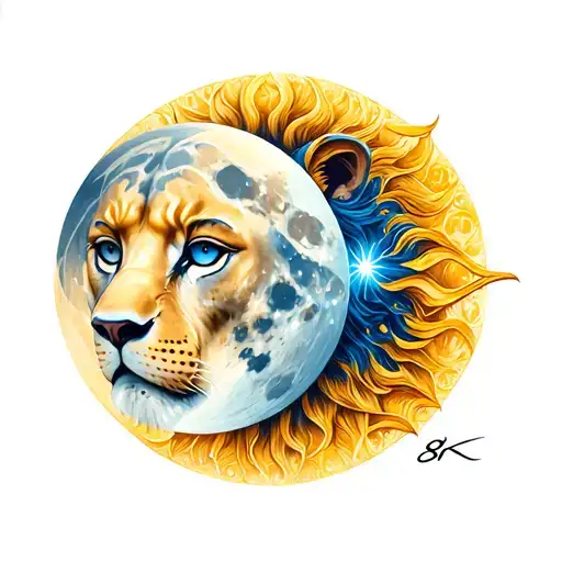 Leo sun, ares moon, libra rising tattoo design idea