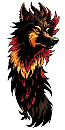 Wolf Phoenix tattoo design idea