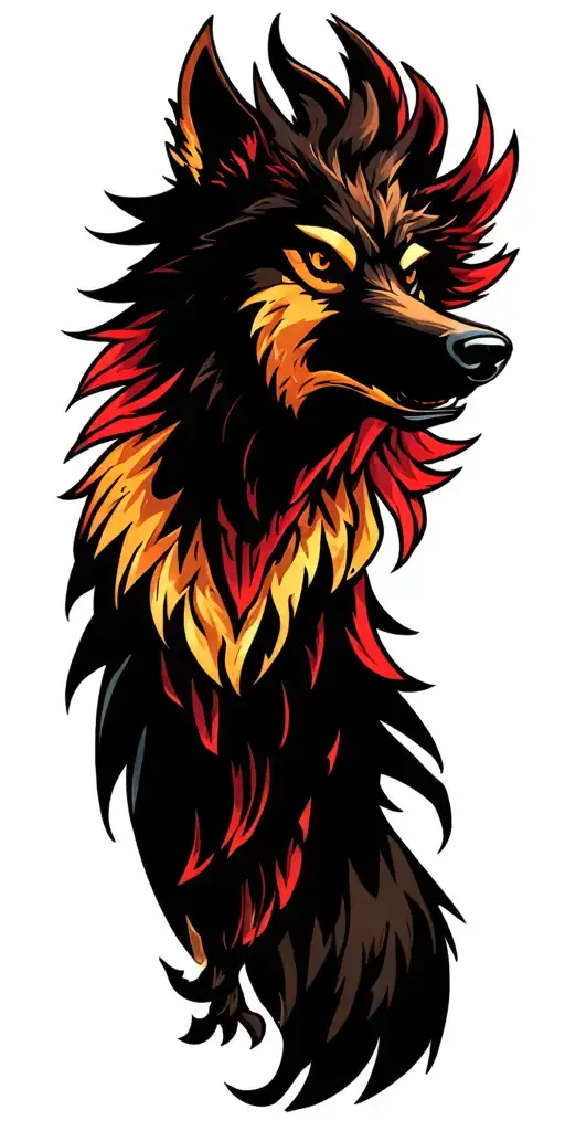 Wolf Phoenix tattoo design idea