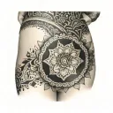 mandala under the buttock  tattoo design idea