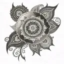 mandala under the buttock  tattoo design idea