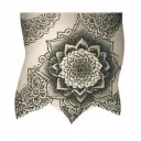 mandala under the buttock  tattoo design idea