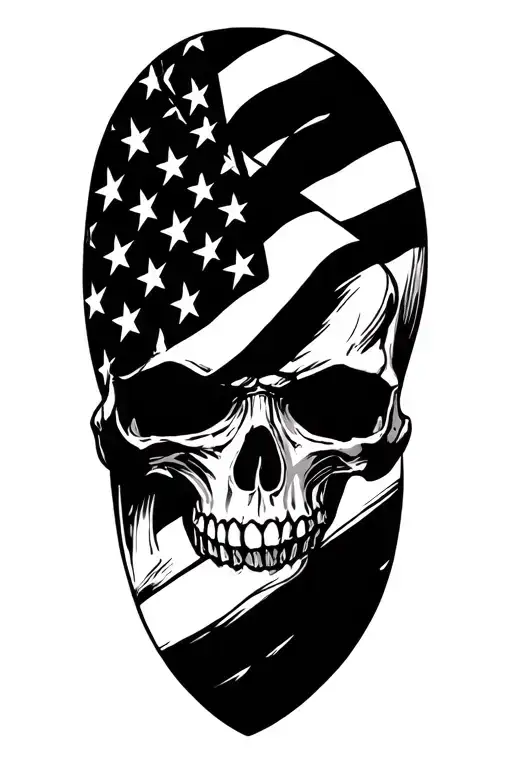 skull american flag outlaw tattoo design idea