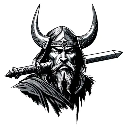 jedi viking tattoo design idea