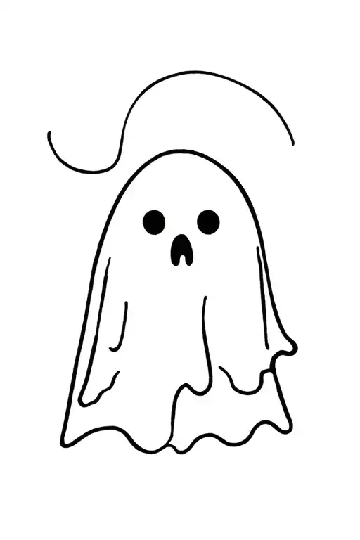 funny ghost tattoo design idea