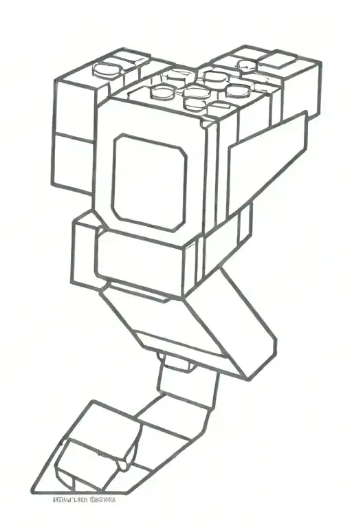 Lego brick tattoo design idea