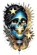 stars "who cares if one more light goes out"  tattoo design idea