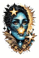 stars "who cares if one more light goes out"  tattoo design idea