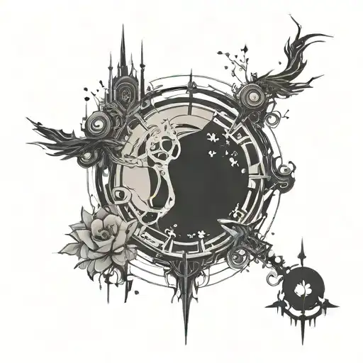 nier automata minimalistic existentialism tattoo design idea