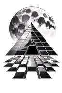 pink floyd prism pyramid bricks moon division bell tattoo design idea