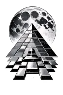 pink floyd prism pyramid bricks moon division bell tattoo design idea