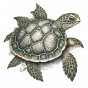 sea turtle shell turn in to a cross intertwined tattoo design idea
