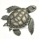 sea turtle shell turn in to a cross intertwined tattoo design idea