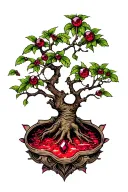 poison tree with ruby inside tattoo design idea