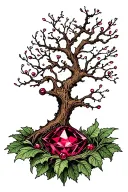 poison tree with ruby inside tattoo design idea