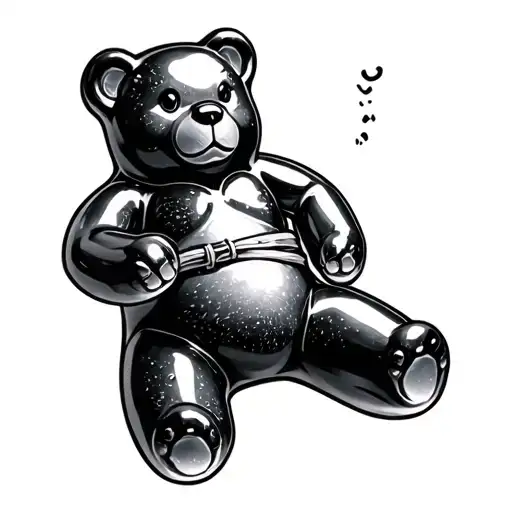 gummy bear bdsm scene intertwined tattoo design idea