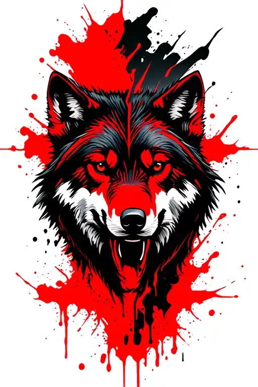  proud, slightly devious — with sharp eyes powerful, masculine alpha wolf in bold Polynesian tribal style. tattoo design idea
