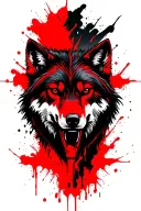  proud, slightly devious — with sharp eyes powerful, masculine alpha wolf in bold Polynesian tribal style. tattoo design idea