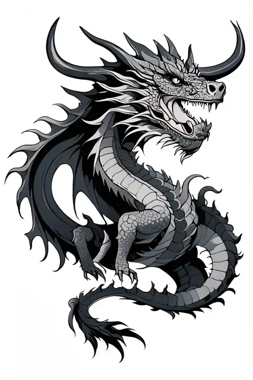 dragon and ox tattoo design idea