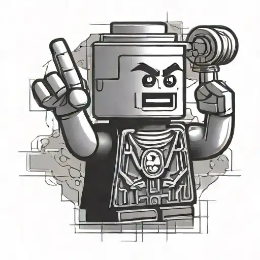 a Lego man giving the middle finger  tattoo design idea