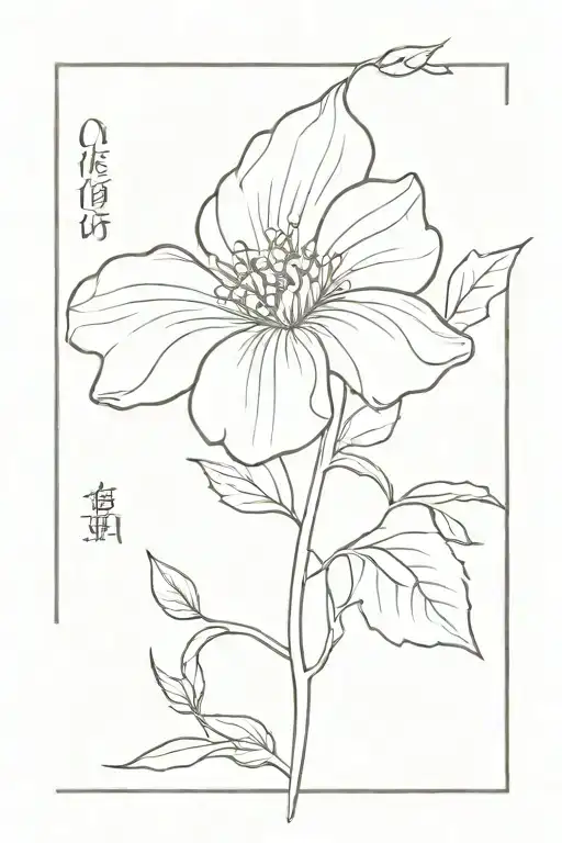 october birth flower with Brayden on stem curving around spelling tattoo design idea