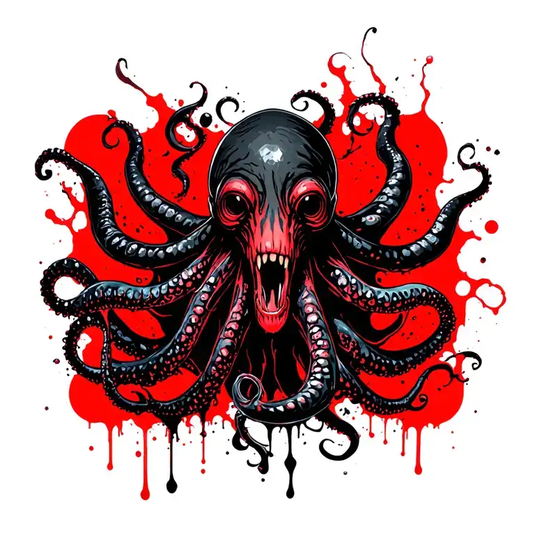 eldritch cthulhu rising tentacles tattoo design idea